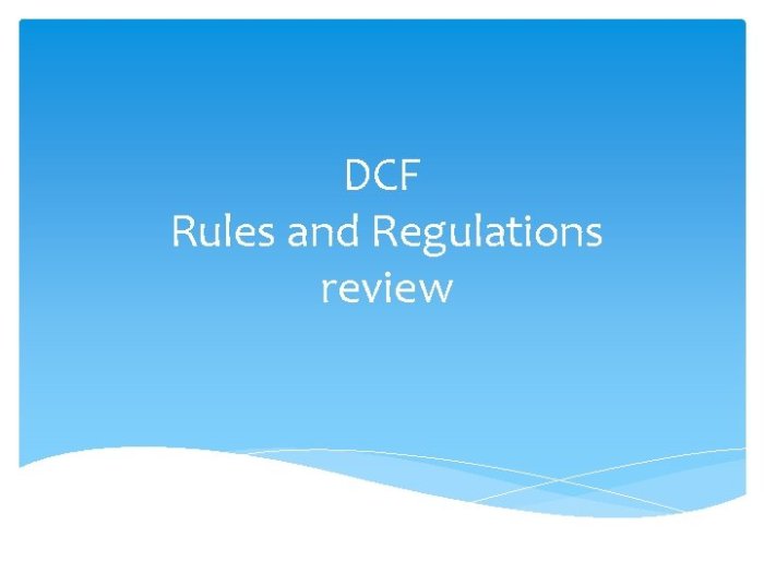 Rules and regulations dcf practice test