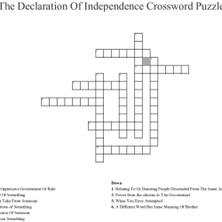 Declaration of independence crossword puzzle