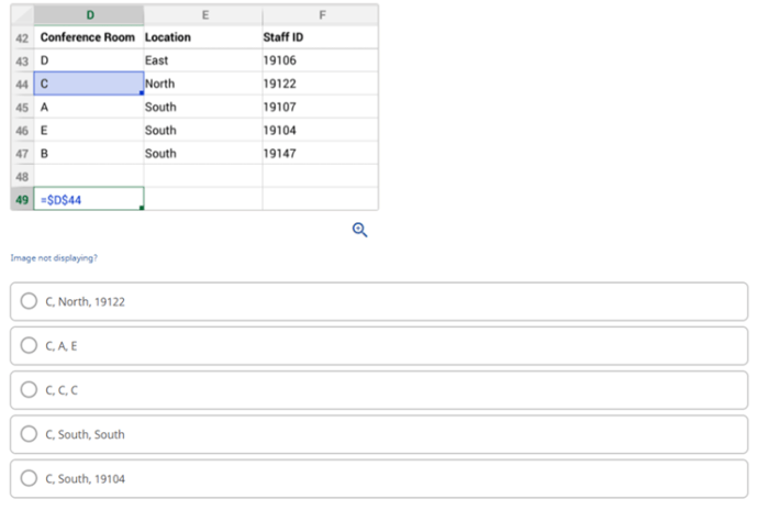 If the formula in cell d49 is copied to cells