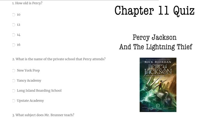 Percy jackson chapter 10 questions and answers